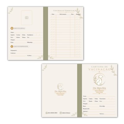 Carteira de Vacinação Veterinária Passaporte completa