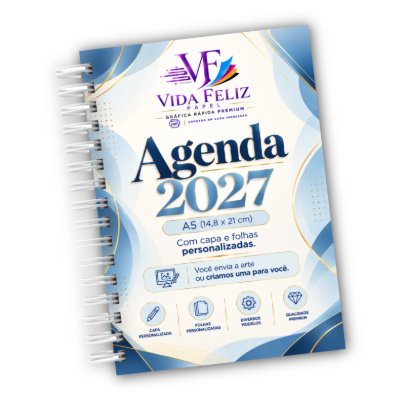 Agenda 2027 Personalizada Capa e Folhas Colegial - 1 dia por página