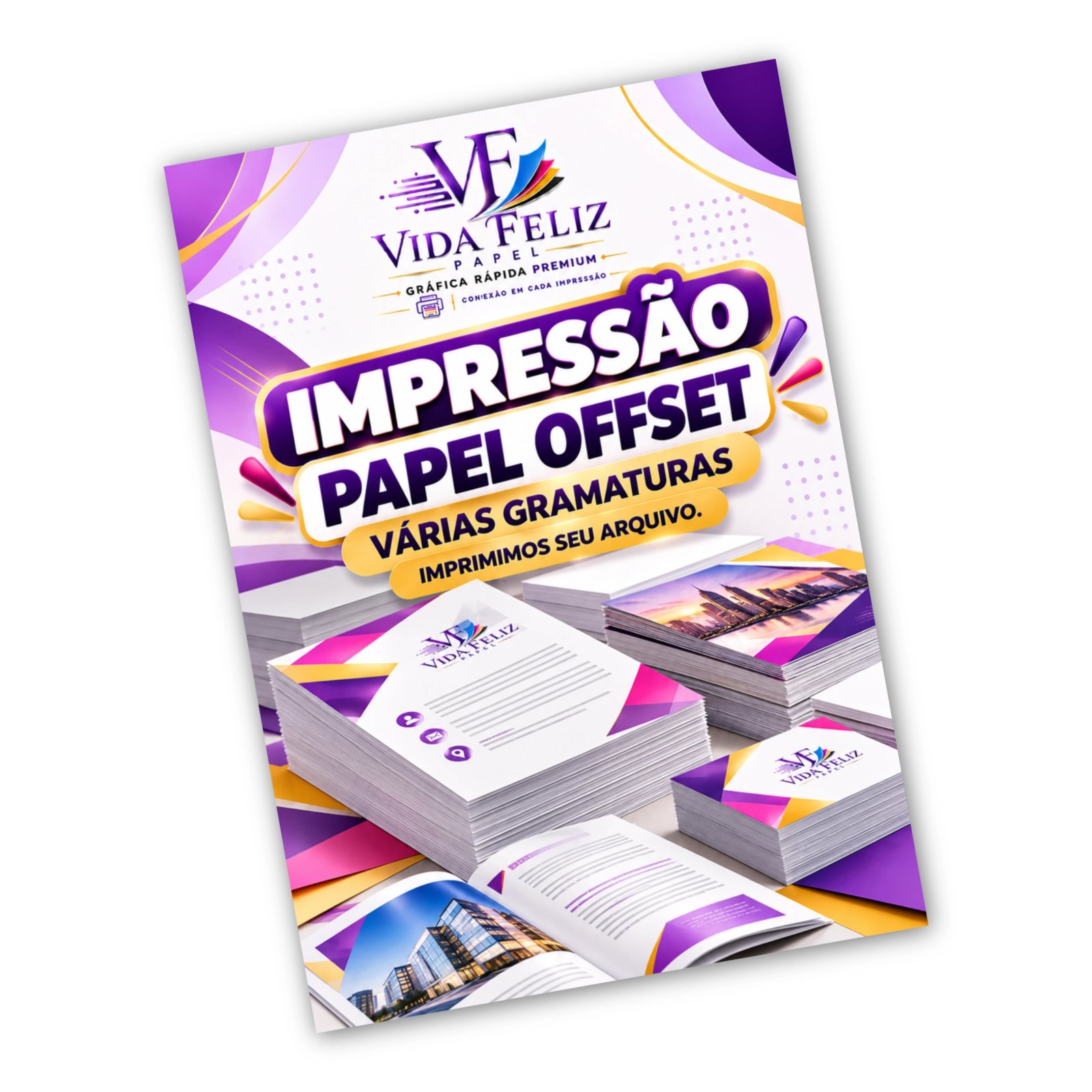 Impressão Papel Offset Várias Gramaturas (seu arquivo)