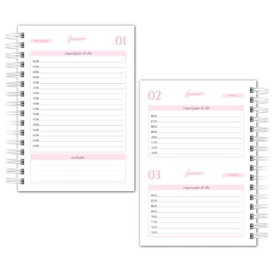 Páginas com bastante espaço para todos os seus compromissos diários